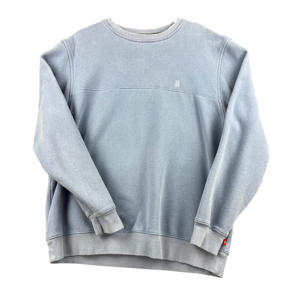 IZOD Sweatshirt Mens Large Crewneck Blue Fleece Pullover Excellent
